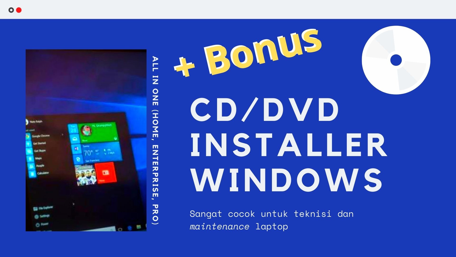 Gambar Produk CD DVD Windows 10 8.1 8 Dan 7 All In One Installer 3264 Bit Plus Microsoft Office