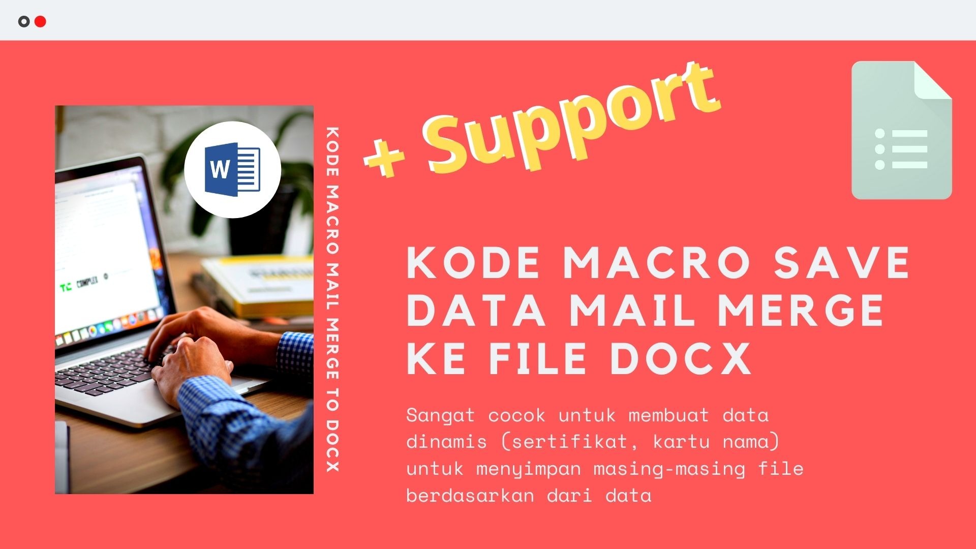 Gambar Produk Kode Macro Makro Microsoft Word Untuk Save Data Mail Merge Ke Bentuk Docx Secara Otomatis Plus Layanan Support